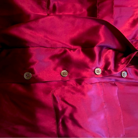 Christian Dior maroon wine button up silk blouse size 8 NEW! - Picture 7 of 8